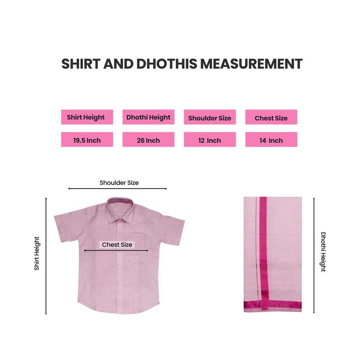 Veshti Shirt Pair | Size 5/ Traditional Dress/ Velcro Dhoti Shirt For Boys Festival Wear/ Assorted Colour - Image 7