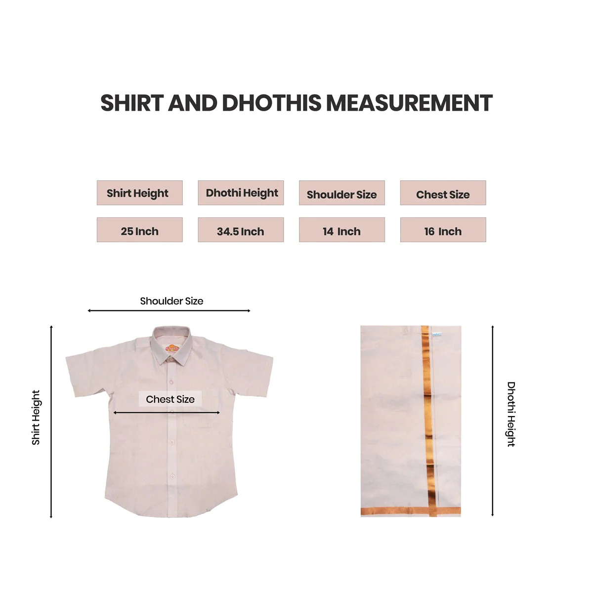 Veshti Shirt Pair | Size 9-10/ Tamil Traditional Dress/ Dhoti Shirt/ Velcro Vesti Shirt For Boys Festival Wear - Image 2