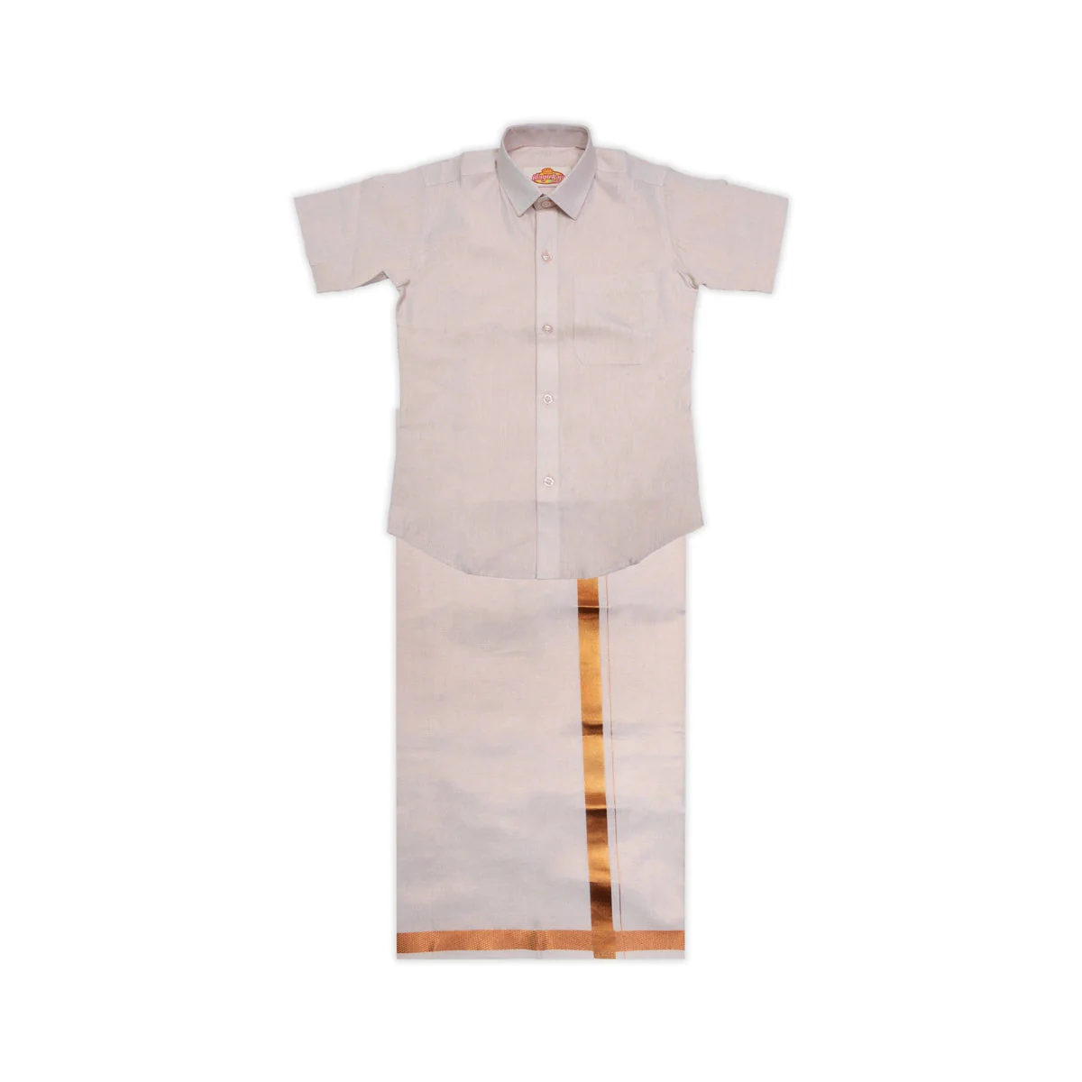 Veshti Shirt Pair | Size 9-10/ Tamil Traditional Dress/ Dhoti Shirt/ Velcro Vesti Shirt For Boys Festival Wear - Image 4