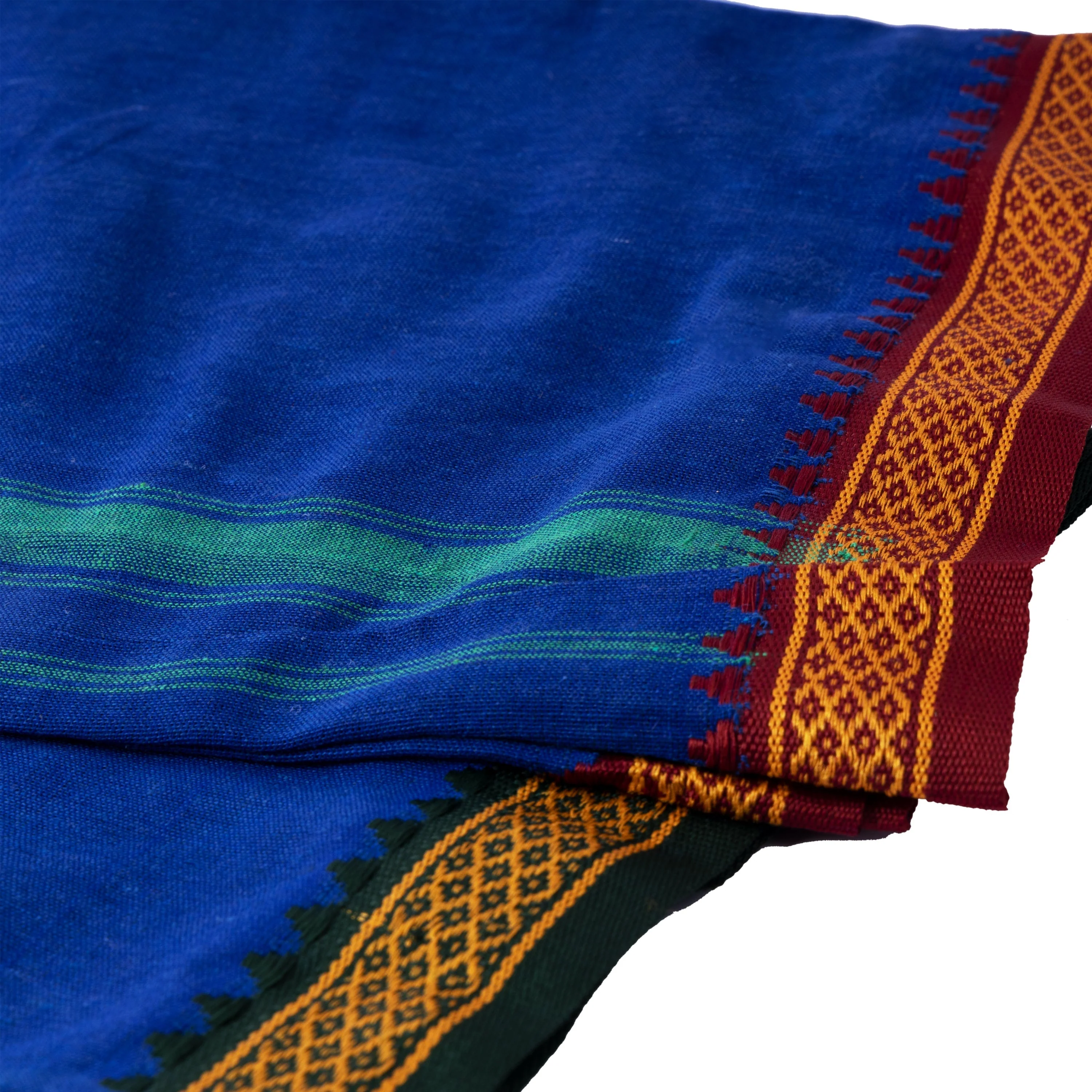 Veshti - 2 Mtrs | Cotton Vesti/ Thalapathi Border Dhoti/ Blue Colour Vesti for Men - Image 3