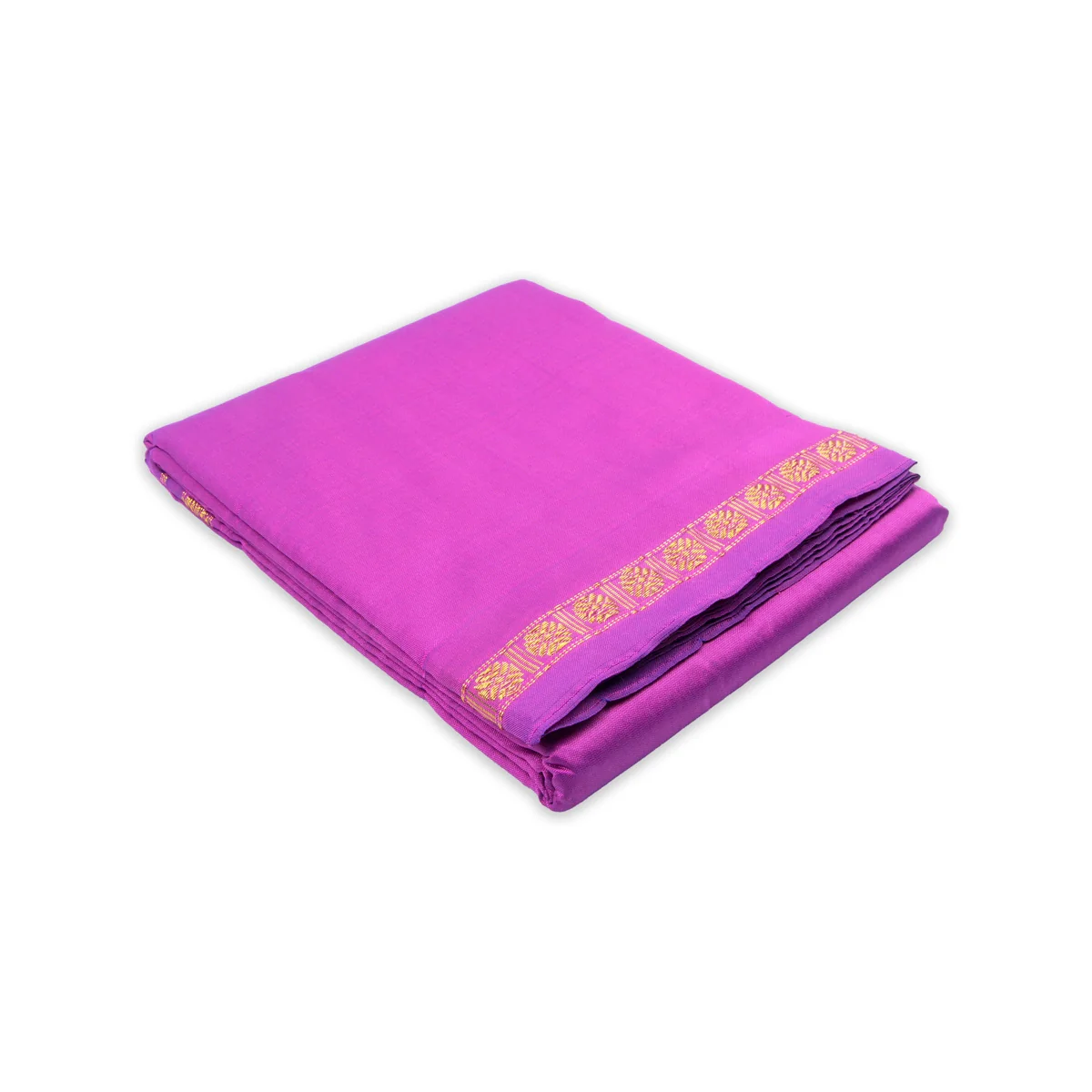 Veshti with Angavastram - 4 x 2 Mtrs | Lavender Colour Veshti/ Silk Dhoti/ Rudraksha Border Vesti for Men - Image 4
