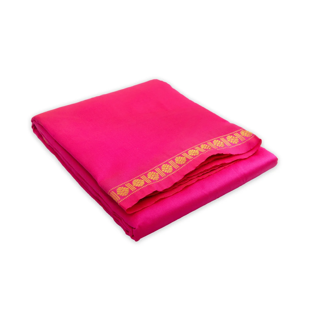 Veshti with Angavastram - 4 x 2 Mtrs | Pink Colour Veshti/ Silk Dhoti/ Rudraksha Border Vesti for Men - Image 4