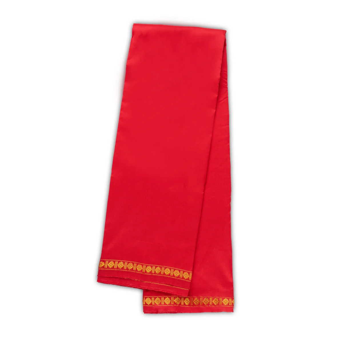 Veshti With Angavastram - 4 x 2 Mtrs | Rudraksha Border Vesti & Thundu/ Red Colour Dhoti & Towel for Men - Image 2