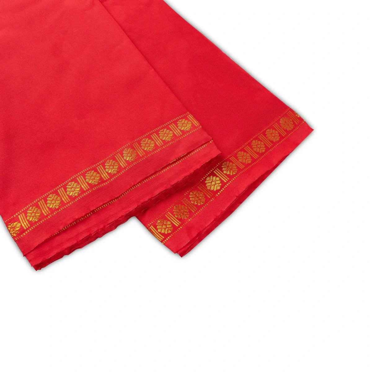 Veshti With Angavastram - 4 x 2 Mtrs | Rudraksha Border Vesti & Thundu/ Red Colour Dhoti & Towel for Men - Image 4