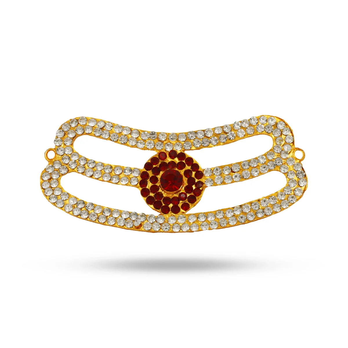 Vibuthi Pattai - 1.5 x 4 Inches | Stone Jewellery/ Tripundra Tilak Vibhuti Pattai For Deity - Image 2