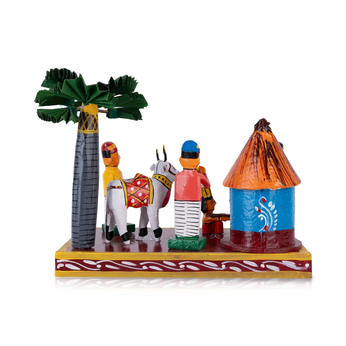 Village House Kondapalli Bommalu - 8 x 10 Inches | Handmade Showpiece/ Wooden Statue for Home Decor - Image 2