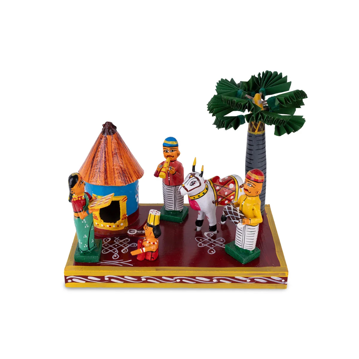 Village House Kondapalli Bommalu - 8 x 10 Inches | Handmade Showpiece/ Wooden Statue for Home Decor - Image 3