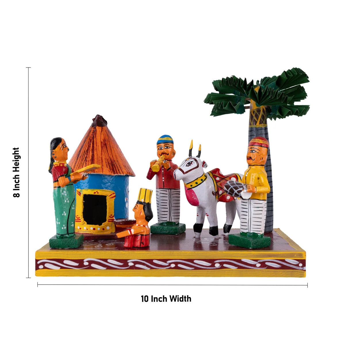 Village House Kondapalli Bommalu - 8 x 10 Inches | Handmade Showpiece/ Wooden Statue for Home Decor - Image 5
