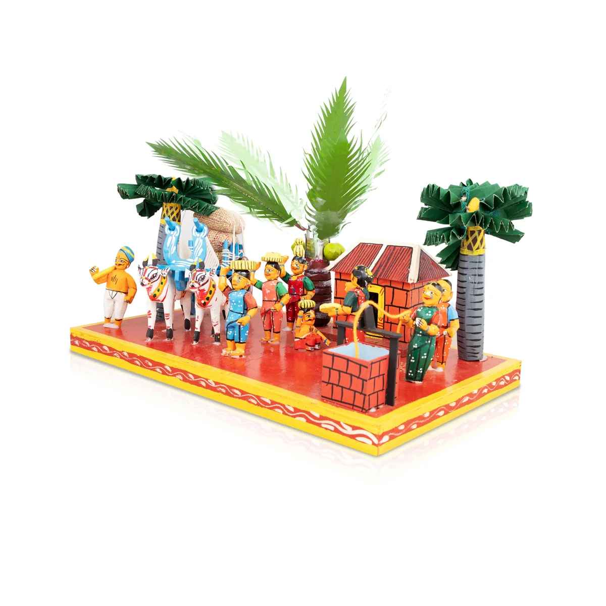 Village Kondapalli Bommalu- 8 X 16.5 Inches | Kolu Bommai/Golu Doll/ Wood Sculpture For Navaratri Golu Display - Image 2