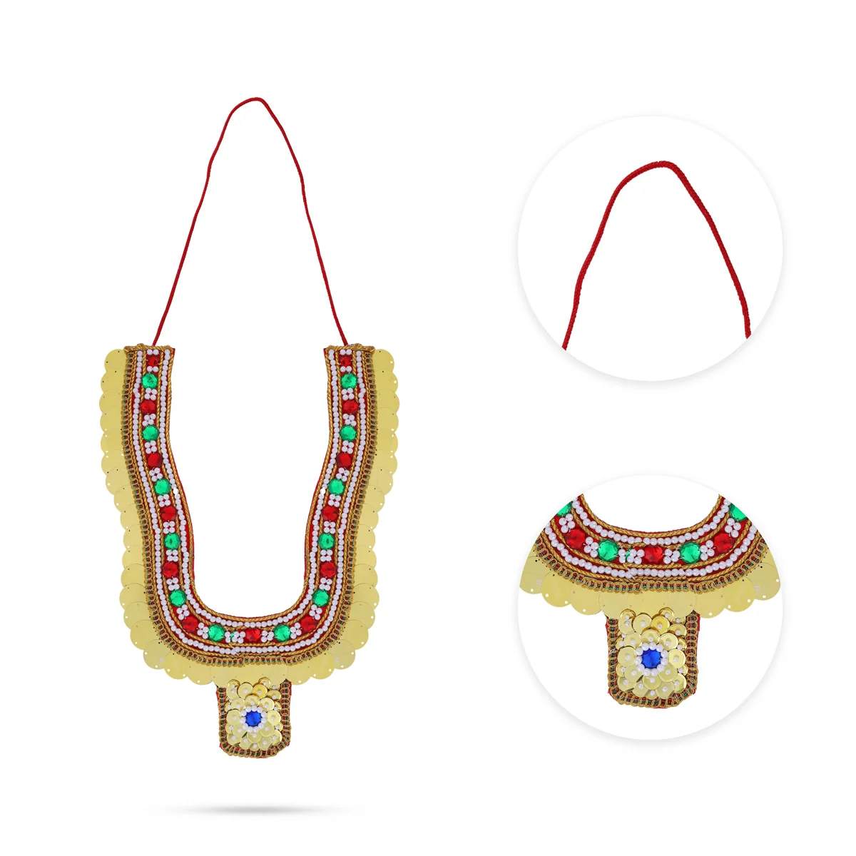 Deity Chest Necklace - 14 x 8 Inches | Muthangi/ Vinayagar Malai/ Jewellery for Deity - Image 2