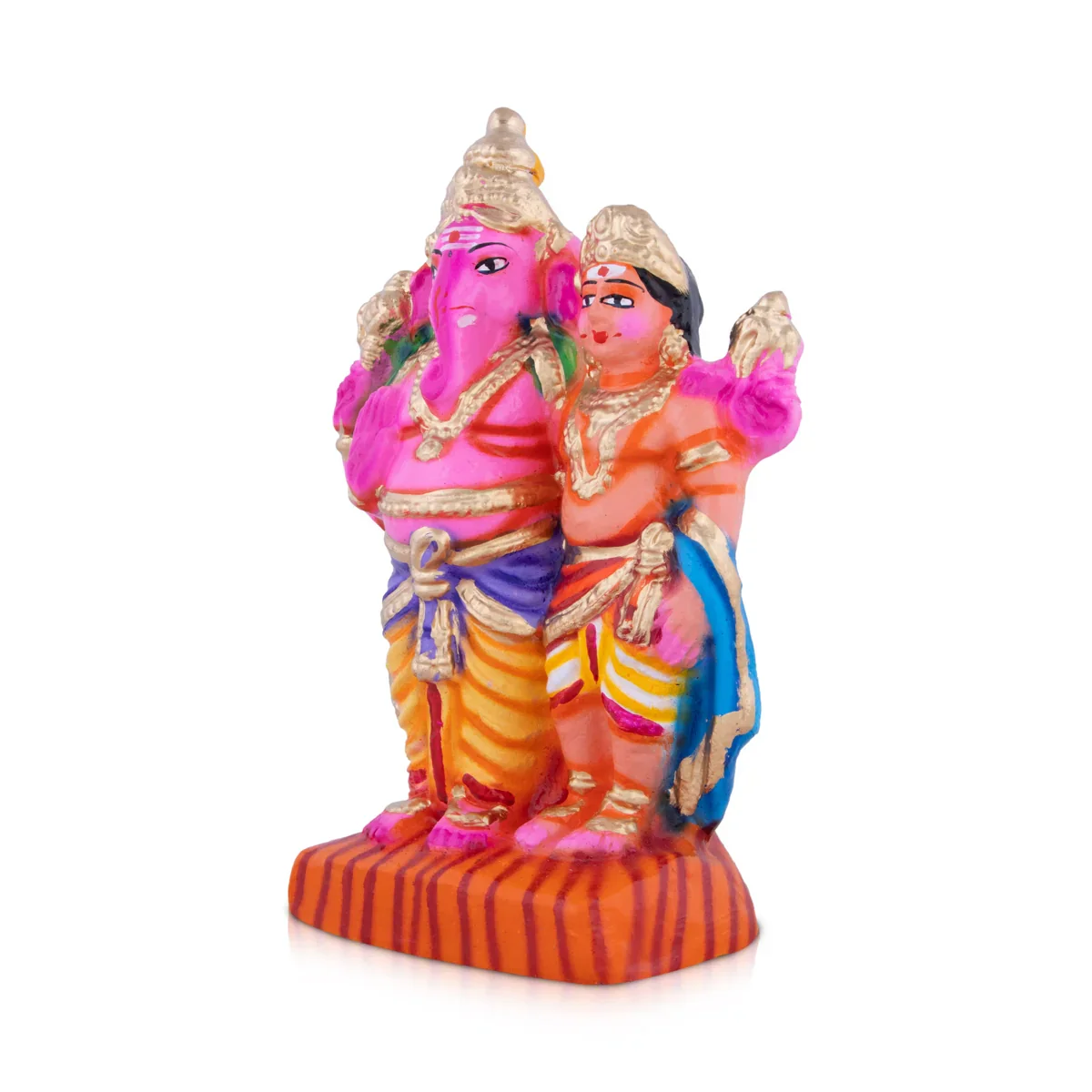 Vinayagar Murugan Clay Golu Bommai - 10 x 6 Inches | Giri Golu Doll/ Navaratri Golu Bomma/Gombe/Bommai - Image 2