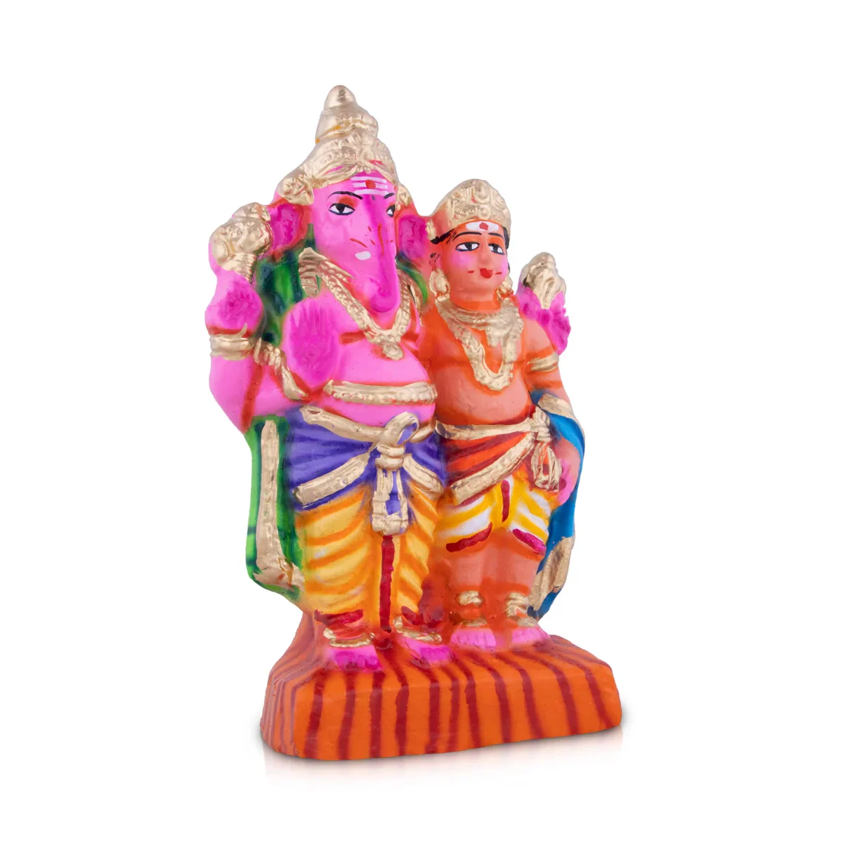 Vinayagar Murugan Clay Golu Bommai - 10 x 6 Inches | Giri Golu Doll/ Navaratri Golu Bomma/Gombe/Bommai - Image 3