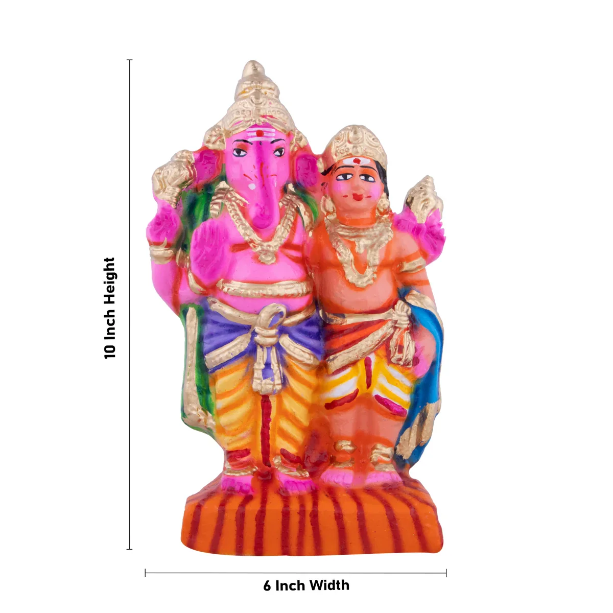 Vinayagar Murugan Clay Golu Bommai - 10 x 6 Inches | Giri Golu Doll/ Navaratri Golu Bomma/Gombe/Bommai - Image 5