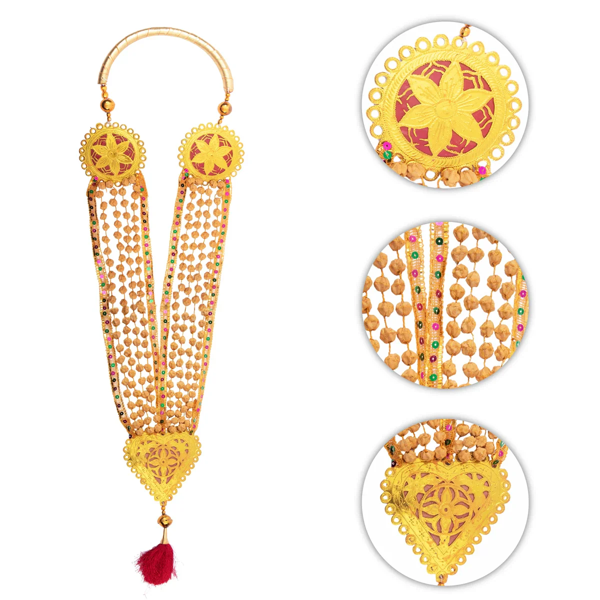 VIP Mala - 3 Feet | 4 Line Scented Wooden Mala/ Scented Mala for Photo Frame - Image 2