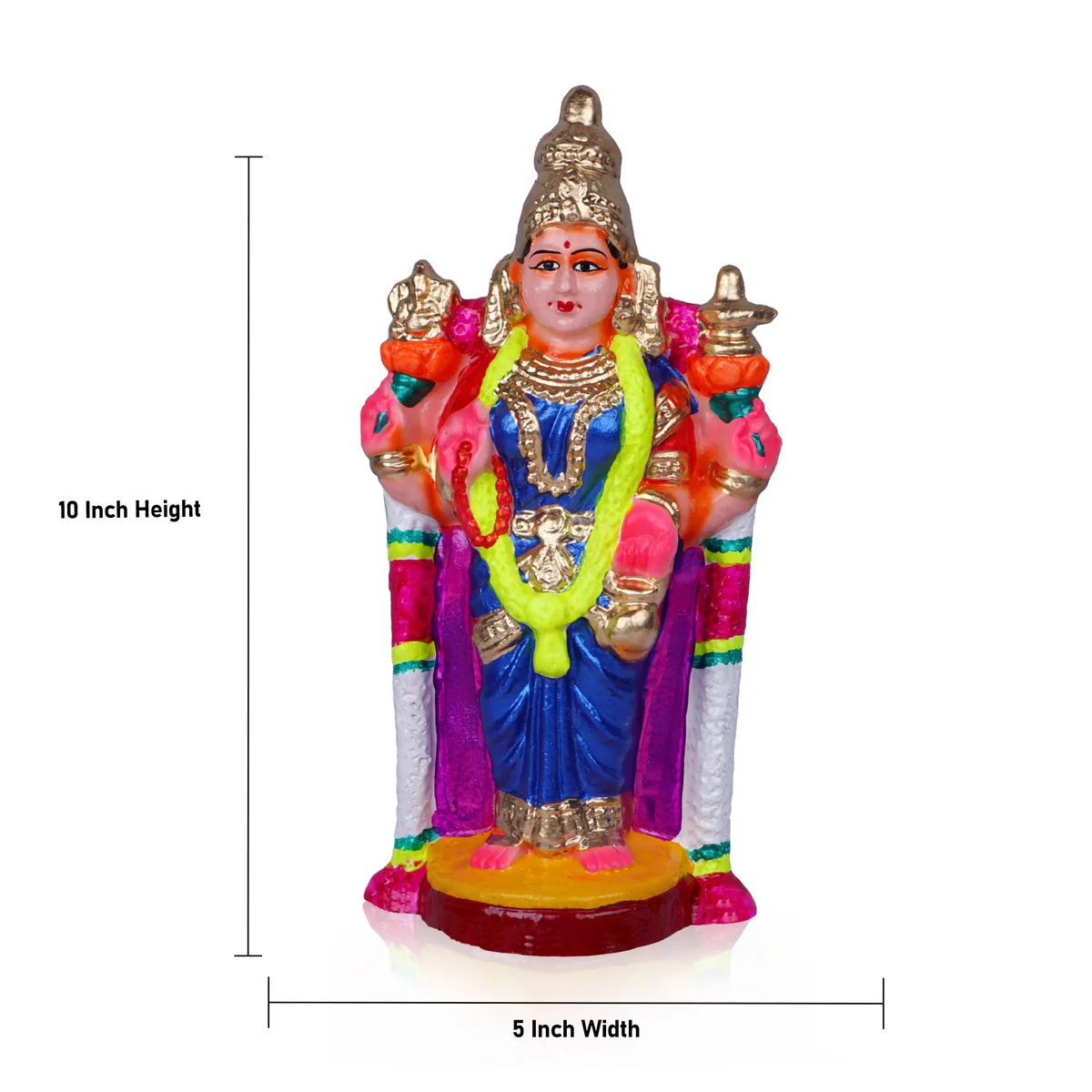Vishalakshi Clay Golu Bommai - 10 Inches | Giri Golu Doll/ Navaratri Golu Bomma/Gombe/Bommai - Image 2