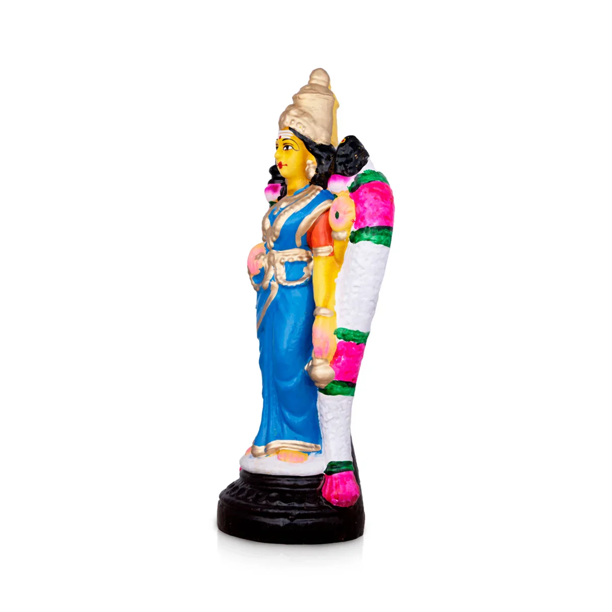 Vishalakshi Clay Golu Bommai - 9 x 4 Inches | Giri Golu Doll/ Navaratri Golu Bomma/Gombe/Bommai - Image 2