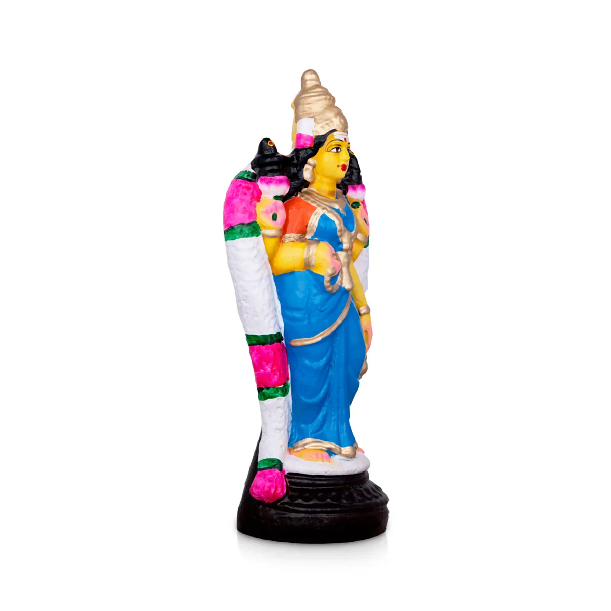 Vishalakshi Clay Golu Bommai - 9 x 4 Inches | Giri Golu Doll/ Navaratri Golu Bomma/Gombe/Bommai - Image 3