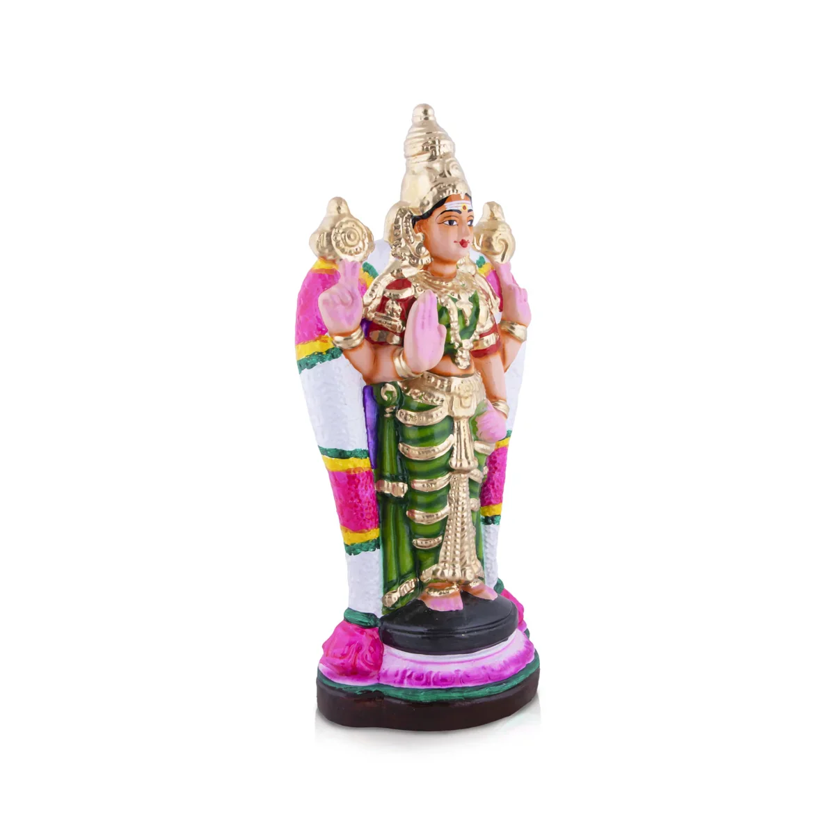Vishnu Durga Clay Golu Bommai - 17 x 8 Inches | Giri Golu Doll/ Navaratri Golu Bomma/Gombe/Bommai - Image 3