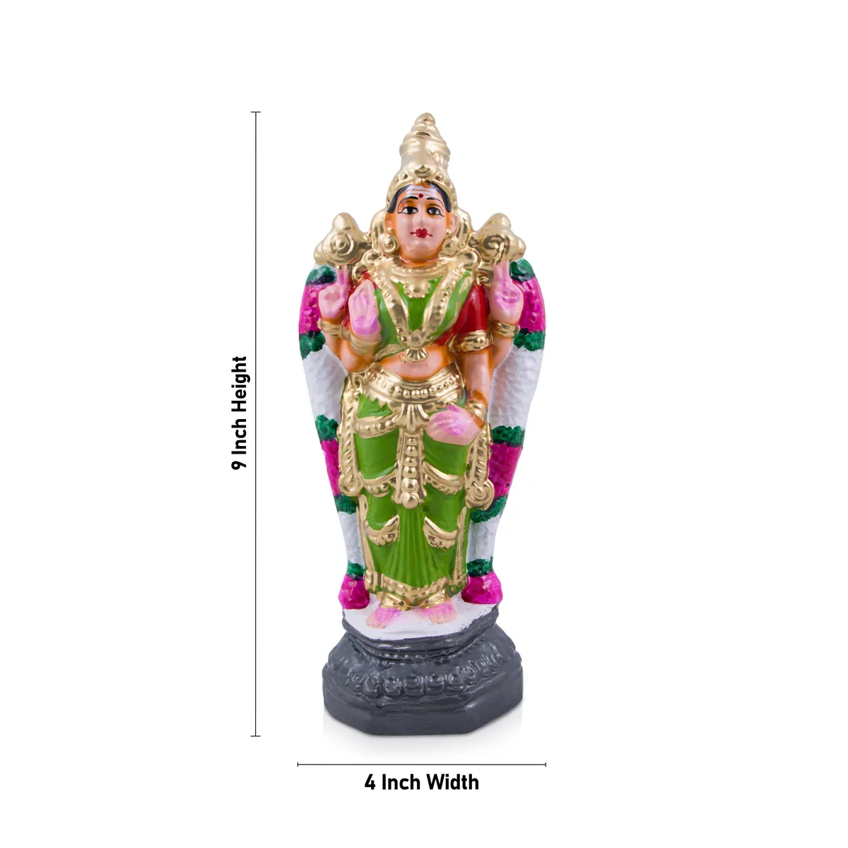 Vishnu Durga Clay Golu Bommai - 9 x 4 Inches | Giri Golu Doll/ Navaratri Golu Bomma/Gombe/Bommai - Image 5