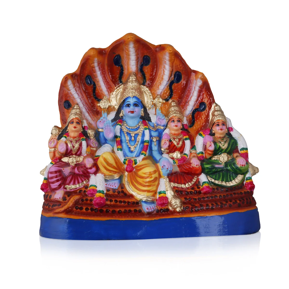 Vishnu Family Paper Mache Golu Bommai - 15 x 17 Inches | Giri Golu Doll/ Navaratri Golu Bomma/ Bommai/ Gombe - Image 4
