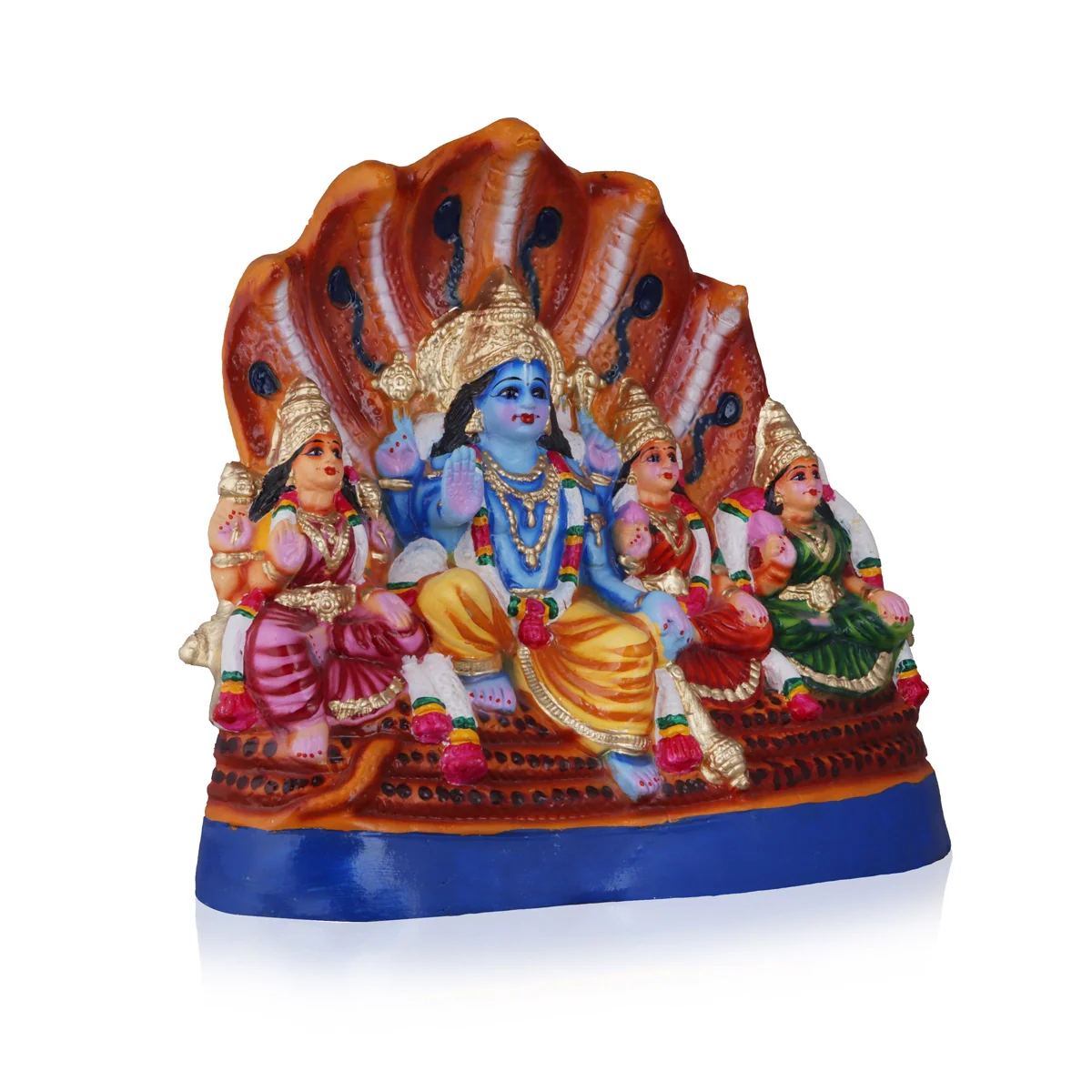 Vishnu Family Paper Mache Golu Bommai - 15 x 17 Inches | Giri Golu Doll/ Navaratri Golu Bomma/ Bommai/ Gombe - Image 5