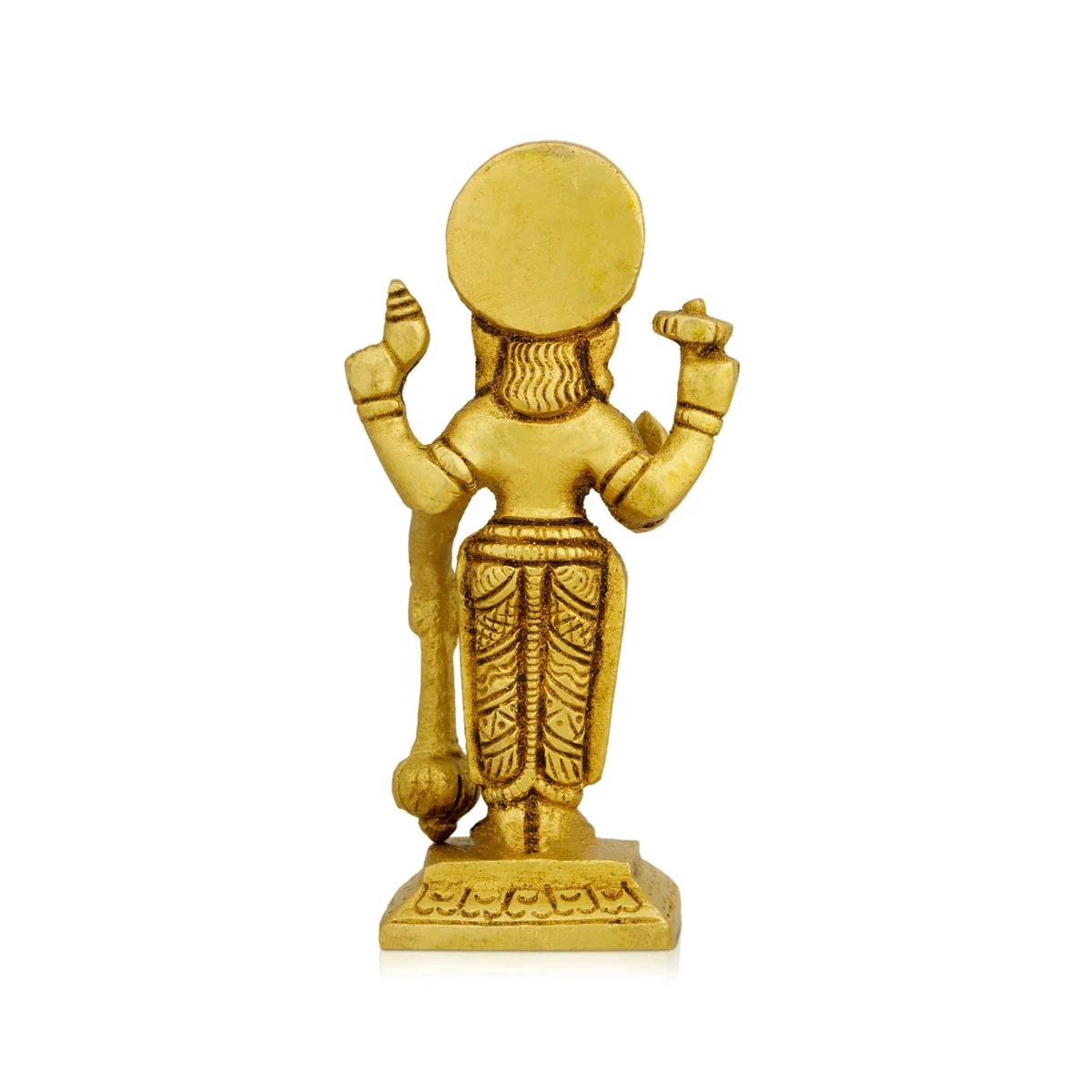 Vishnu Murti Standing On Base - 4.25 X 2 Inches | Vishnu Idol/ Antique Brass Idol For Worship - Image 5