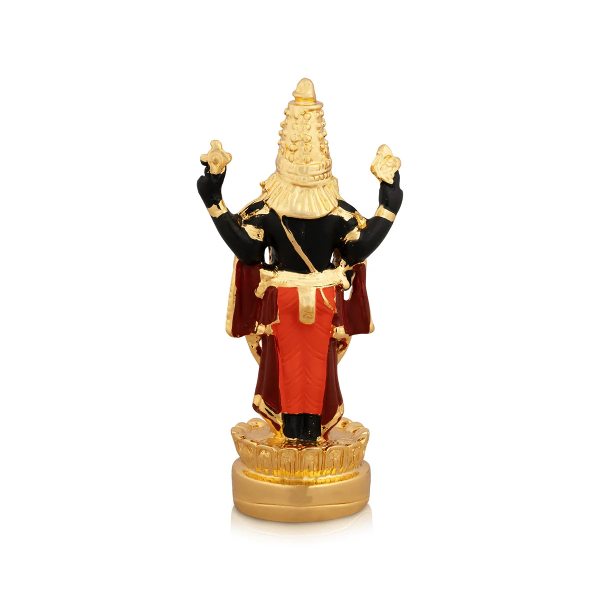 Vishnu Murti Standing On Lotus - 5 x 2.25 Inches | Resin Balaji Idol/ Gold Polish Balaji Murti for Pooja - Image 6