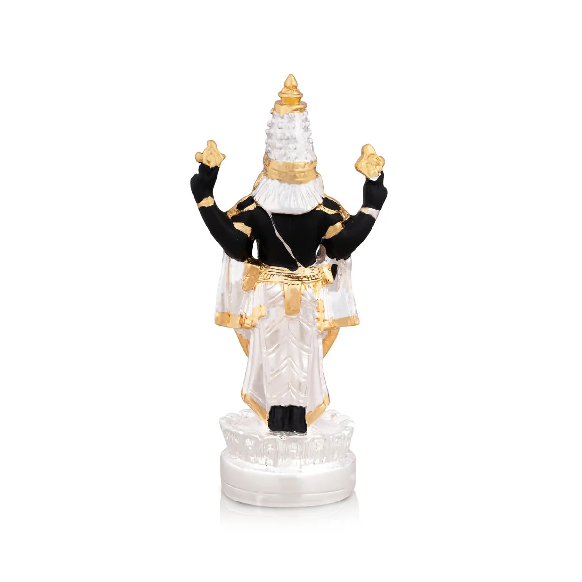 Vishnu Murti Standing On Lotus - 5 x 2.25 Inches | Silver Polish Venkateswara Swamy Idol/ Resin Statue for Pooja - Image 6