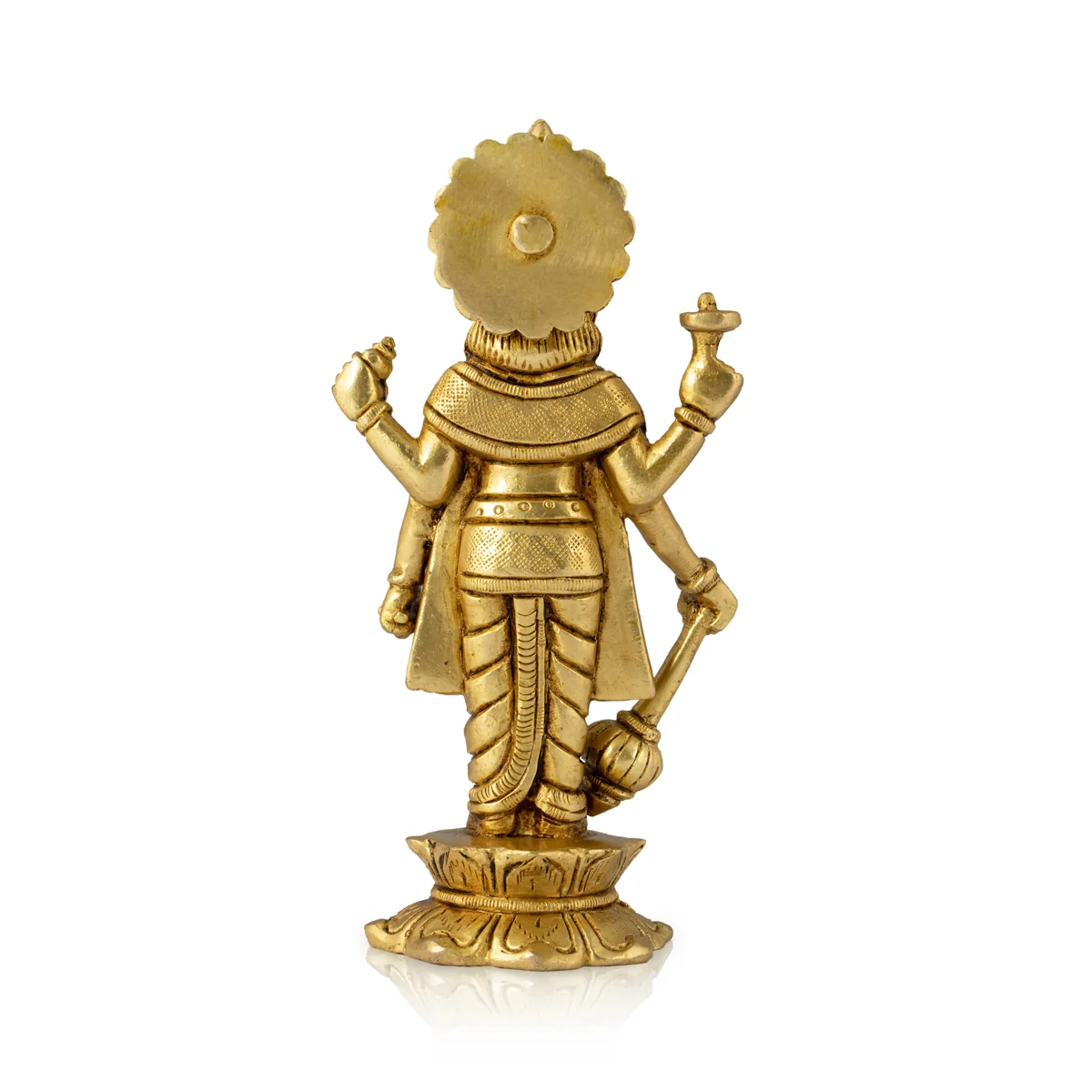 Vishnu Murti Standing On Lotus Base - 6 x 3 Inches | Antique Brass Idol/ Vishnu Idol for Pooja - Image 5