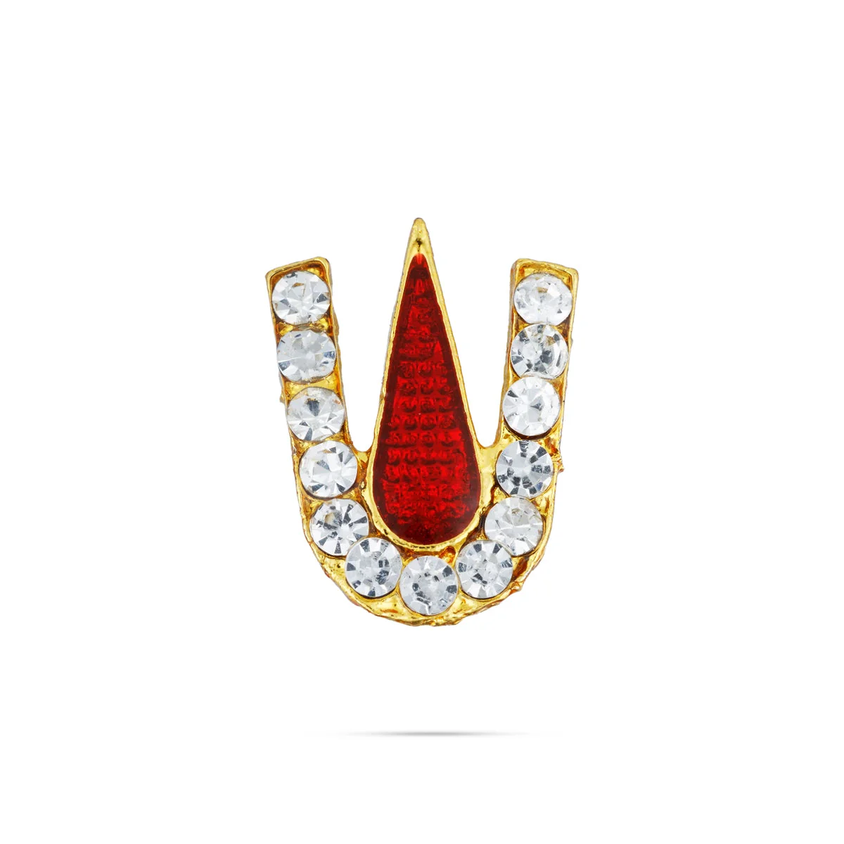 Vishnu Namam - 1 x 0.5 Inch | Stone Tilak/ U Shape Perumal Namam for Deity Decor