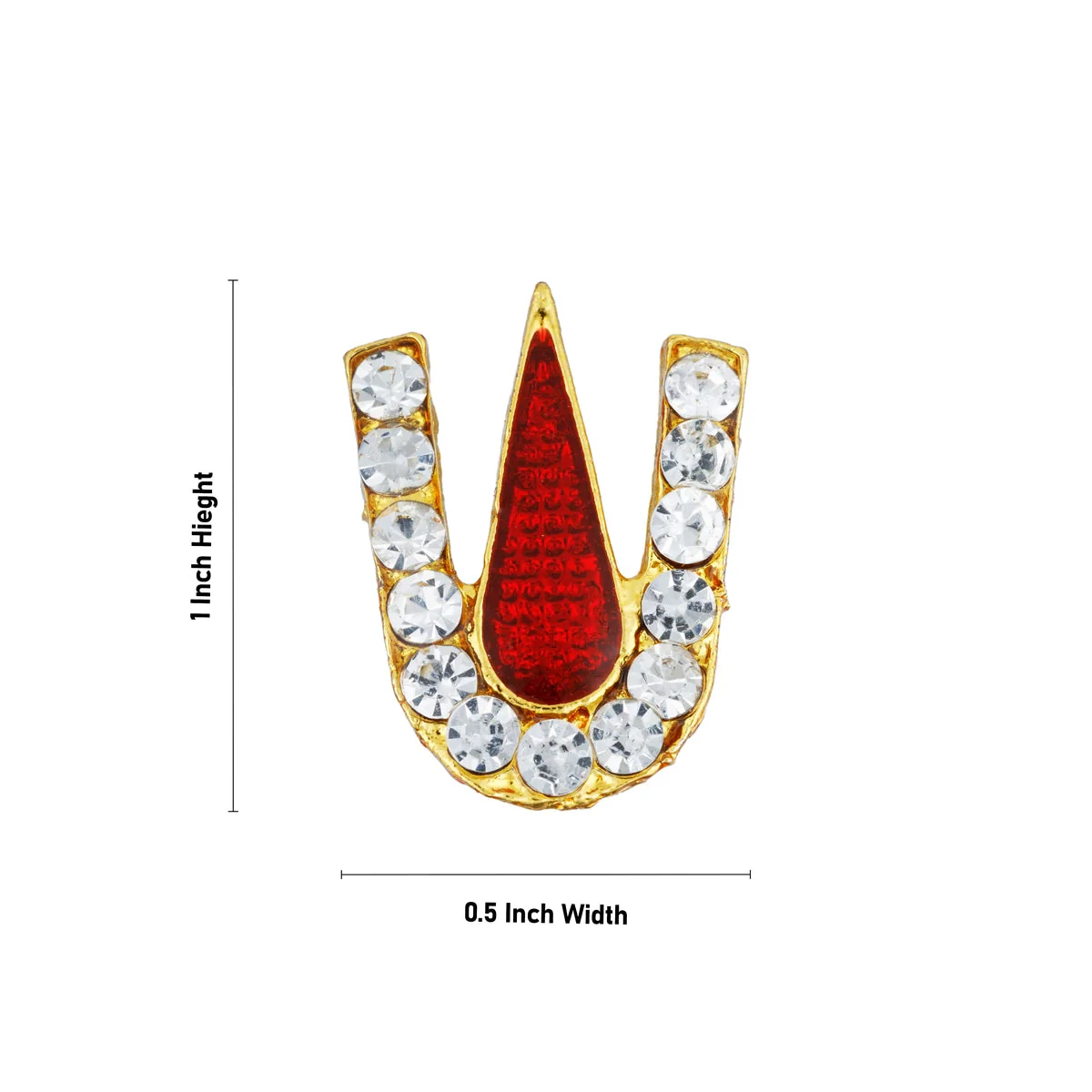 Vishnu Namam - 1 x 0.5 Inch | Stone Tilak/ U Shape Perumal Namam for Deity Decor - Image 3