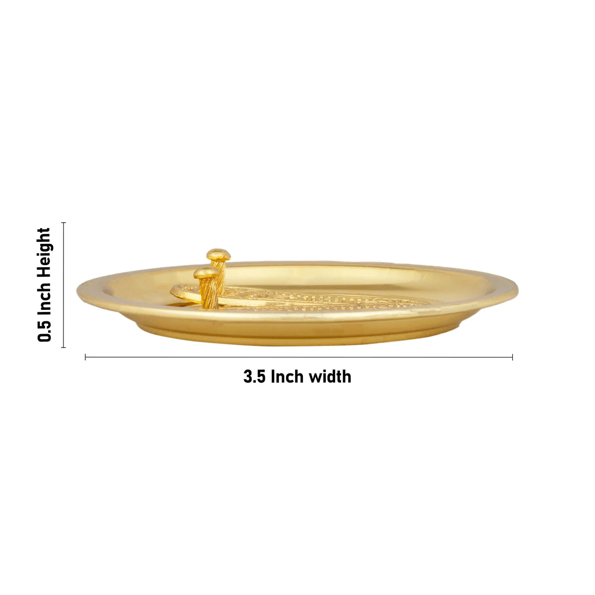 Vishnu Padham With Plate - 0.5 X 3.5 Inches | Gold Polish Vishnu Charan Paduka/ Metal Padham For Temple & Pooja - Image 3