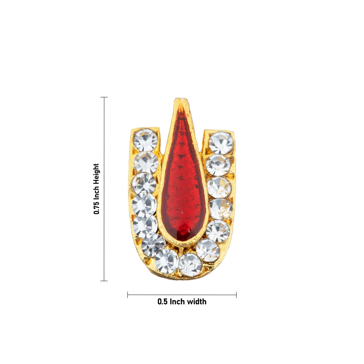 Vishnu Tilak - 0.75 x 0.5 Inch | U Shape Perumal Namam/ Stone Namam for Deity Decor - Image 3