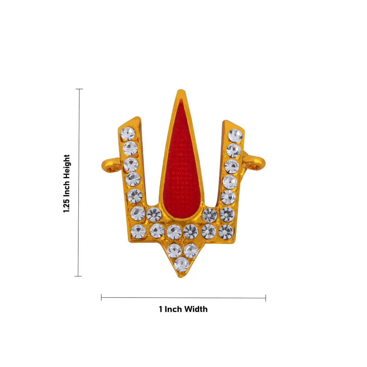 Vishnu Tilak - 1.25 x 1 Inches | V Shape Stone Namam/ Gold Enamel Polish Perumal Namam for Deity - Image 3