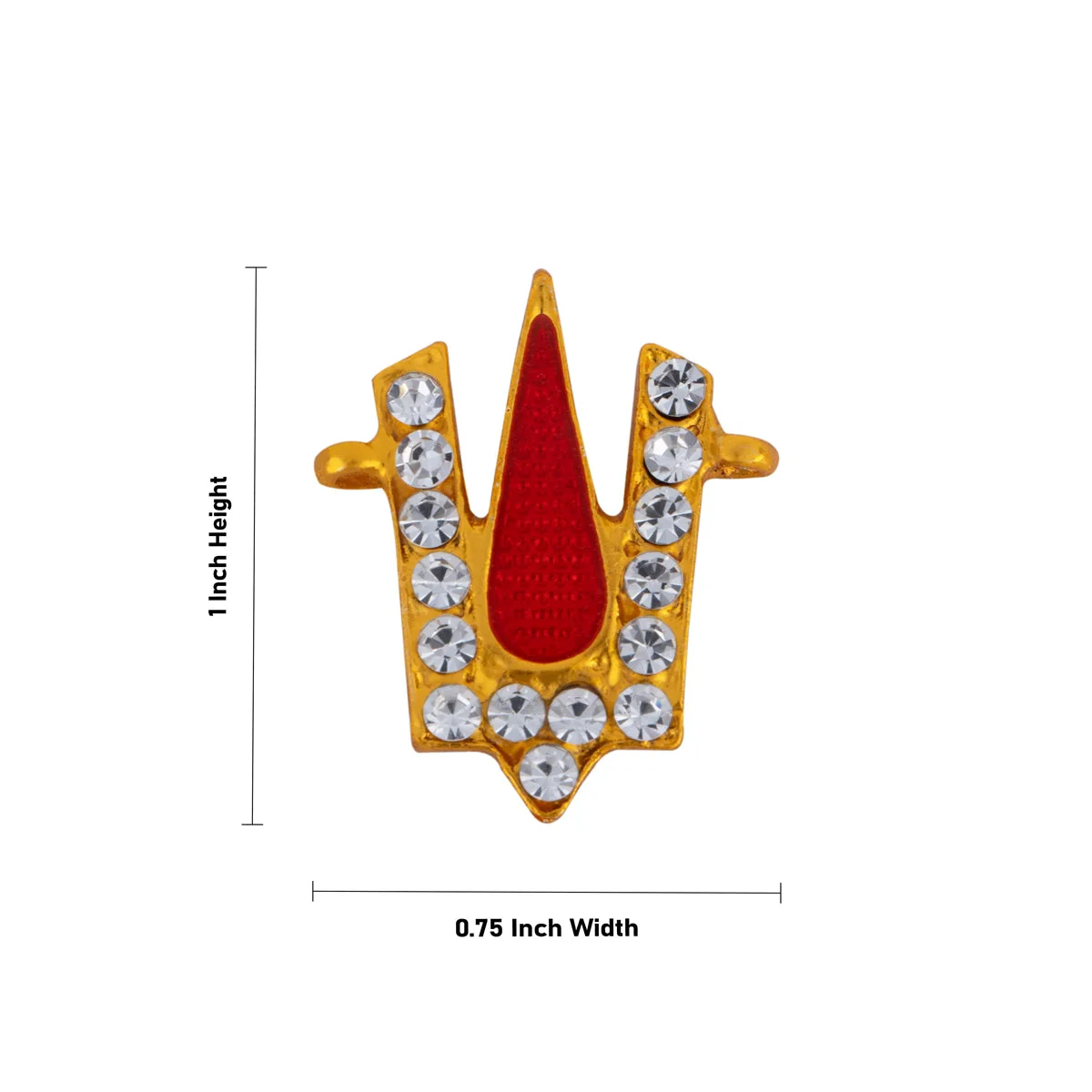 Vishnu Tilak - 1 x 0.75 Inches | V Shape Stone Namam/ Gold Enamel Polish Perumal Namam for Deity - Image 3