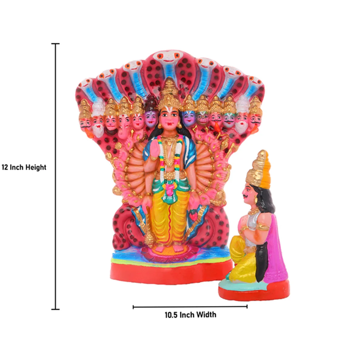 Vishvaroopam Clay Golu Bommai Pair - 12 Inches | Giri Golu Doll/ Navaratri Golu Bomma/Gombe/Bommai - Image 9