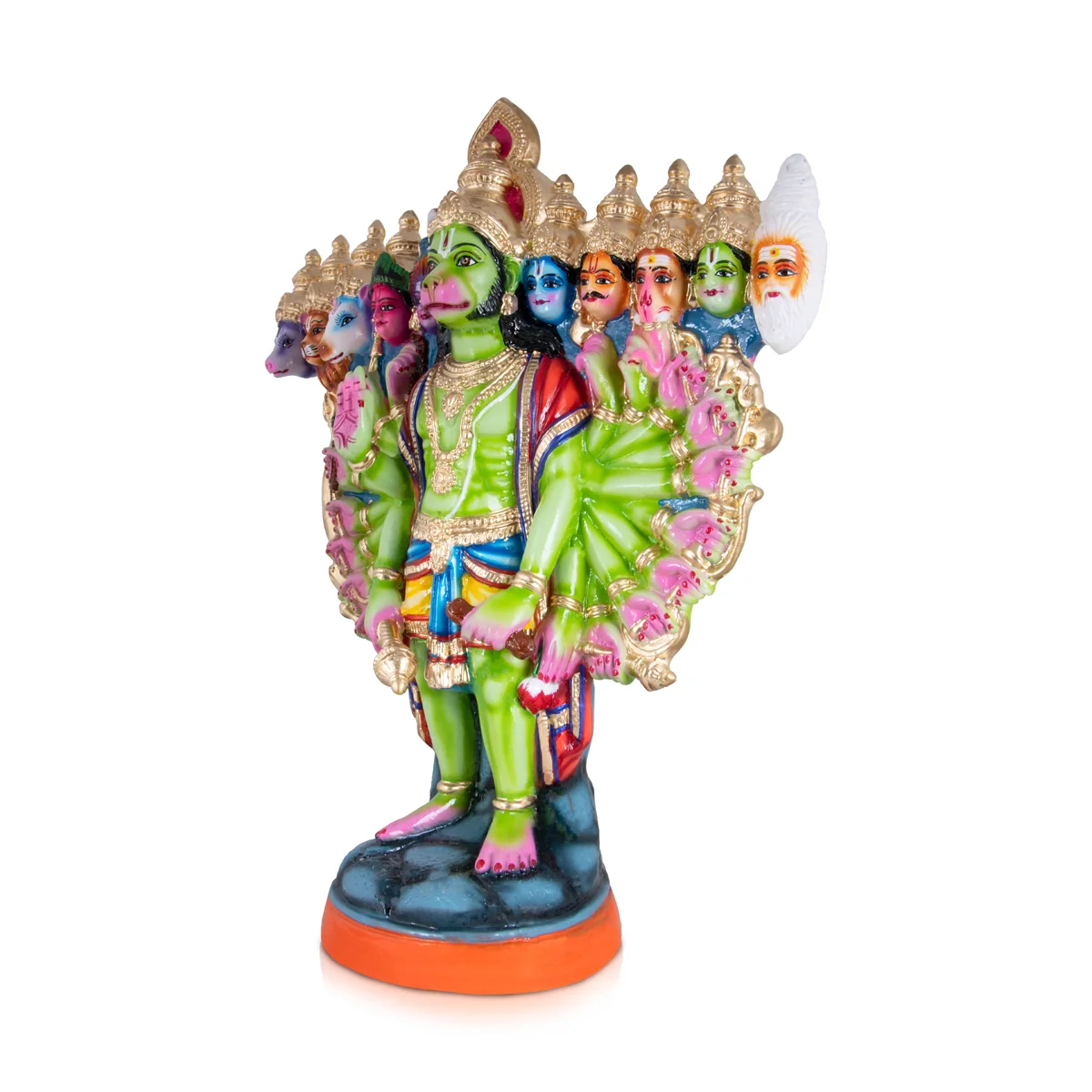 Vishwaroopa Hanuman Paper Mache Golu Bommai - 18 x 18 Inches | Giri Golu Doll/ Navaratri Golu Bomma/Gombe - Image 3