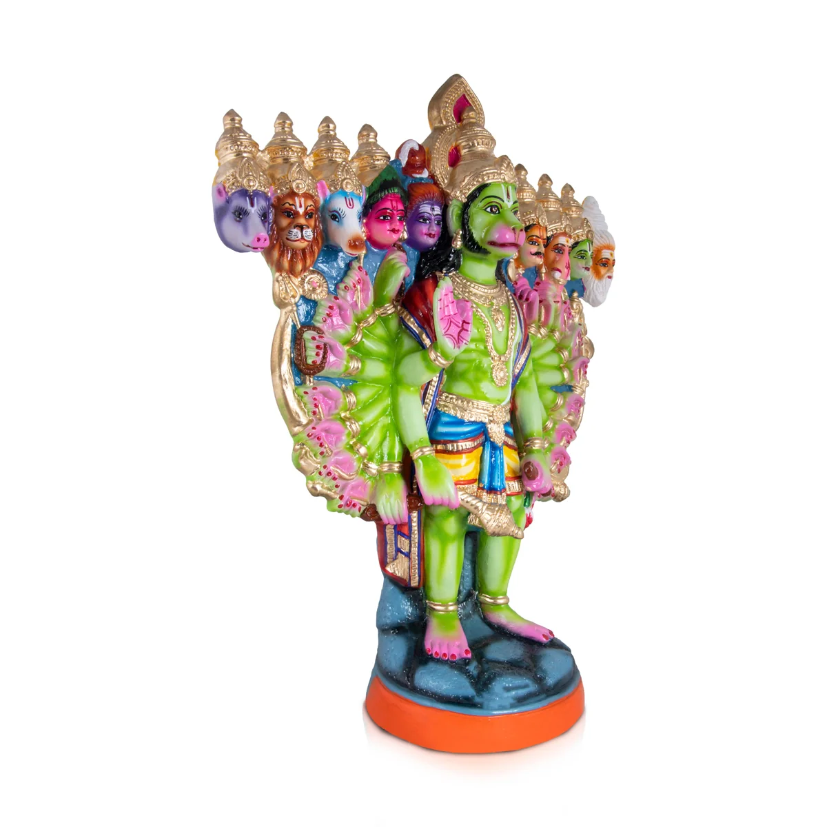Vishwaroopa Hanuman Paper Mache Golu Bommai - 18 x 18 Inches | Giri Golu Doll/ Navaratri Golu Bomma/Gombe - Image 4
