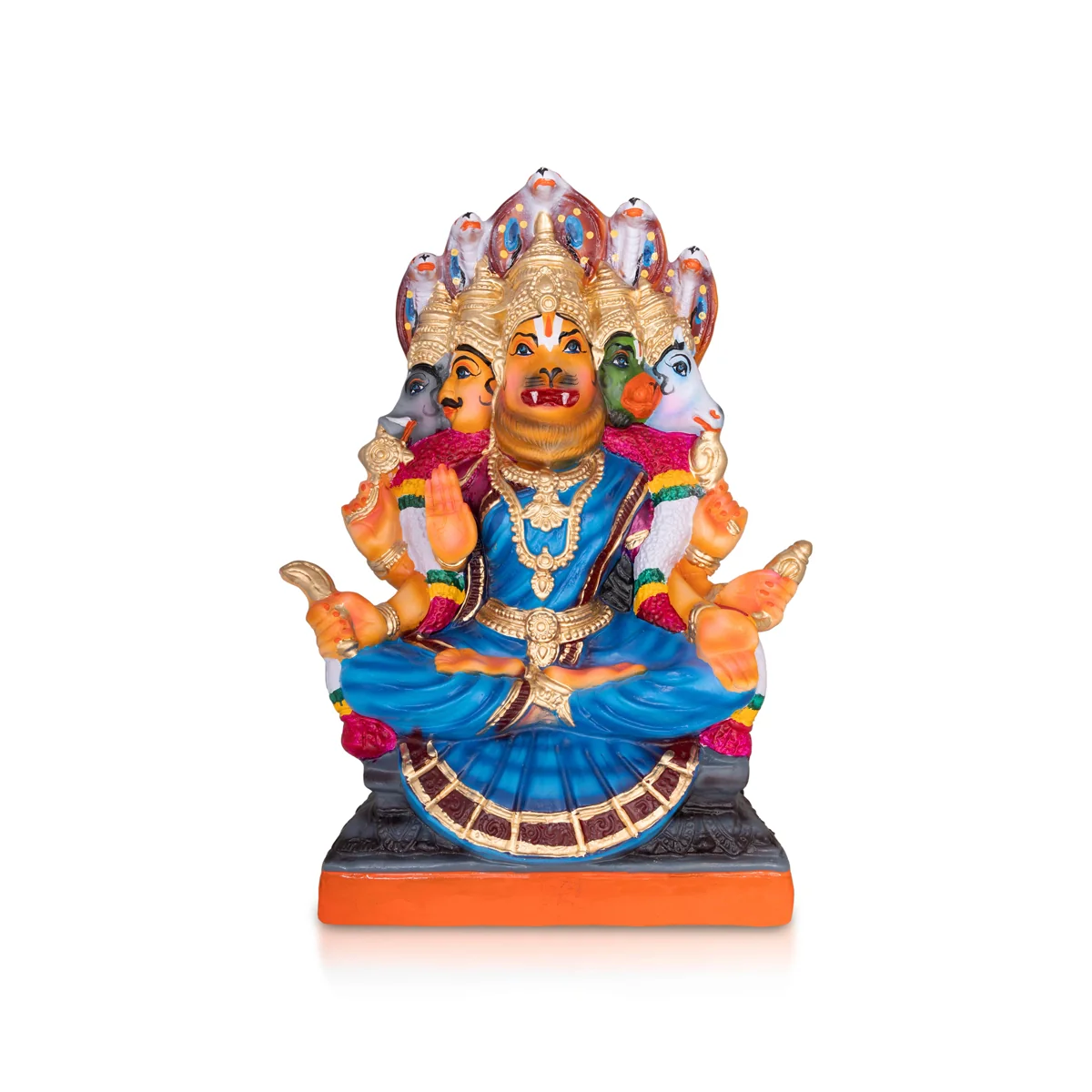 Viswaroopa Lakshmi Narasimha Idol Paper Mache Golu Bommai- 21 X 18 Inches | Navaratri Golu Gombe/Giri Golu Doll - Image 3