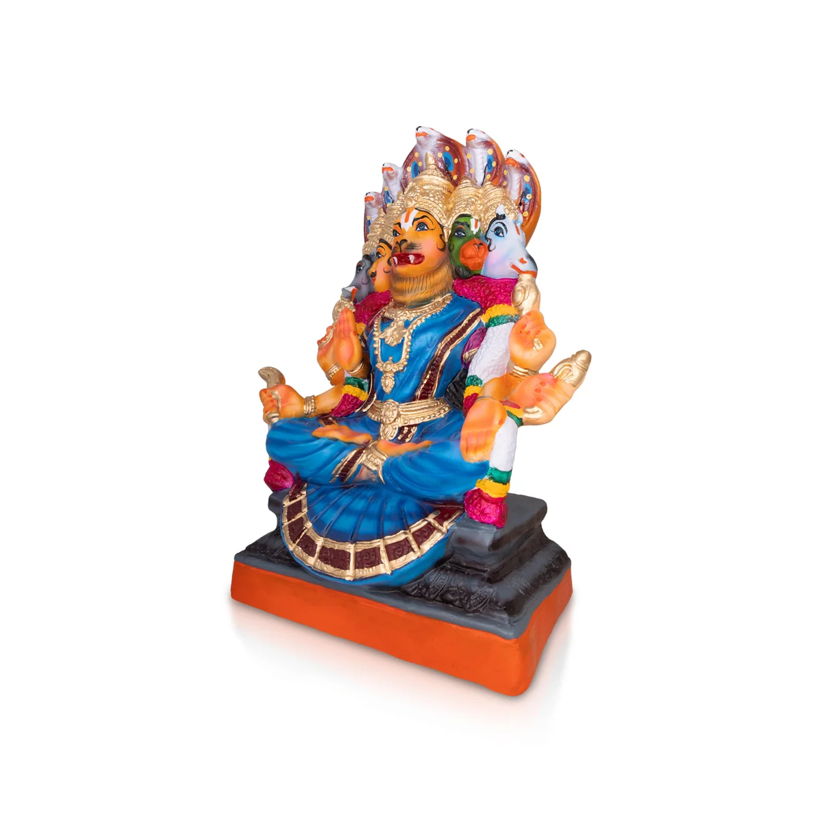 Viswaroopa Lakshmi Narasimha Idol Paper Mache Golu Bommai- 21 X 18 Inches | Navaratri Golu Gombe/Giri Golu Doll - Image 4