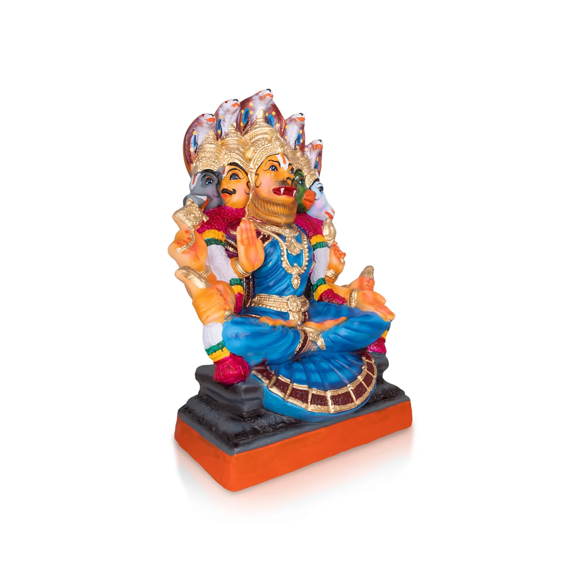 Viswaroopa Lakshmi Narasimha Idol Paper Mache Golu Bommai- 21 X 18 Inches | Navaratri Golu Gombe/Giri Golu Doll - Image 5