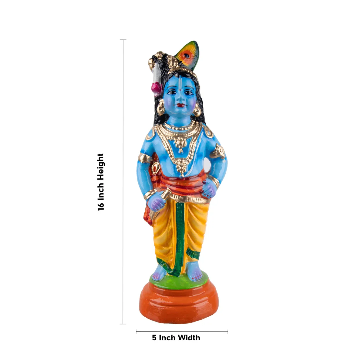 Vithoba Krishna - 16 Inches | Giri Golu Doll/ Paper Mache/ Vithoba Murti/ Navarathri Doll - Image 5
