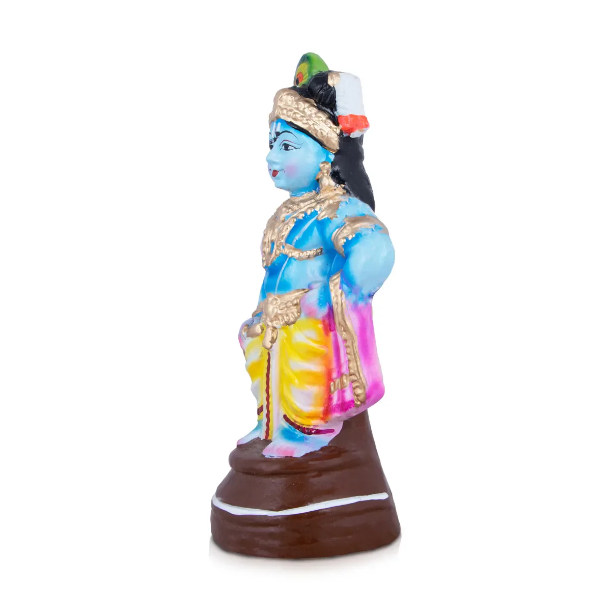 Vithoba Krishna Idol Clay Golu Bommai - 11 x 4 Inches | Giri Golu Doll/ Navaratri Golu Bomma/ Bommai/ Gombe - Image 2