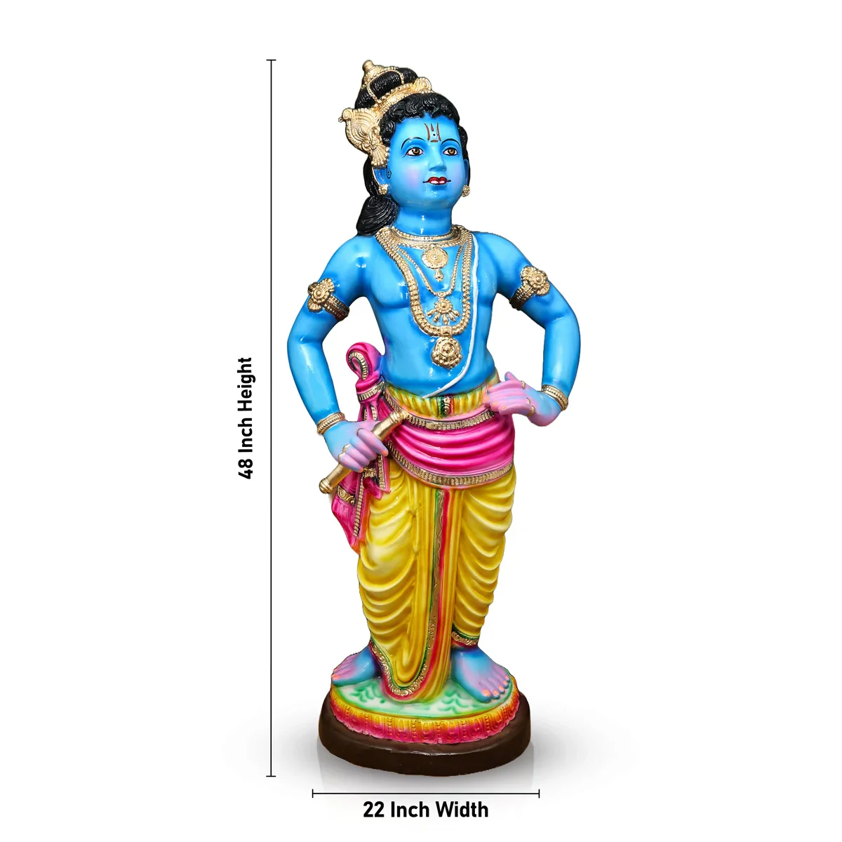 Vithoba Krishna Paper Mache Golu Bommai - 48 x 22 Inches | Giri Golu Doll/ Navaratri Golu Bomma/Gombe/Bommai - Image 6