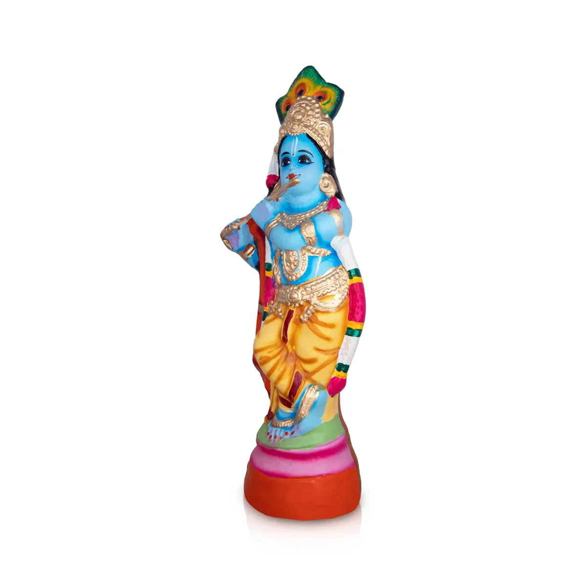 Vithoba Krishna Statue Paper Mache Golu Bommai - 16 x 5.5 Inches | Giri Golu Doll/ Navaratri Golu Bomma/ Gombe - Image 3