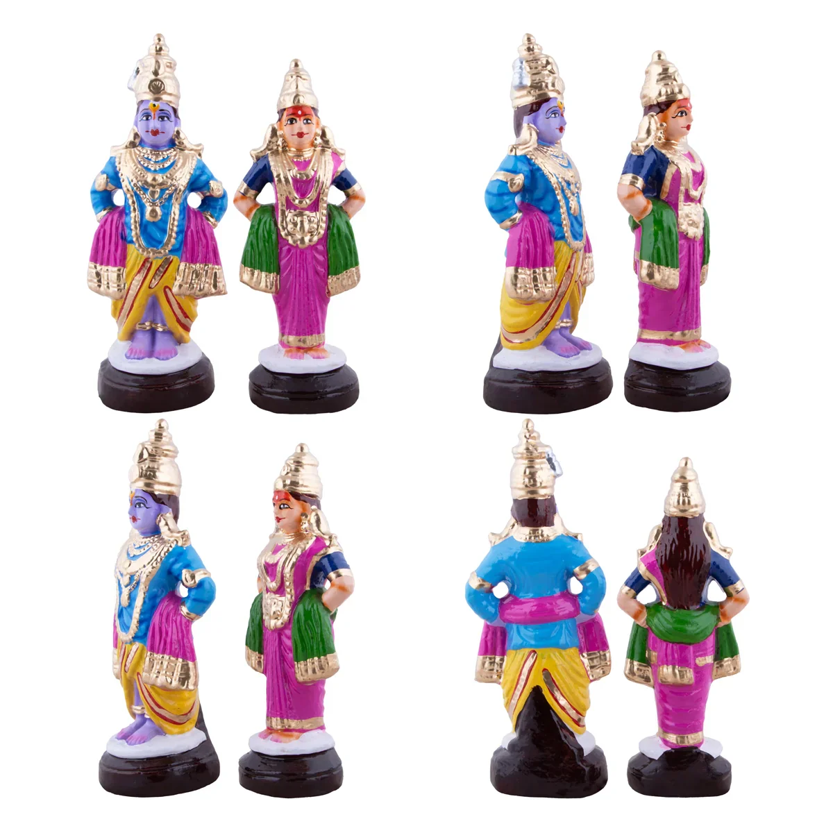 Vitthal Pandurangan Bhajan Clay Golu Bommai Set - 9.5 x 3.5 Inches | Giri Golu Doll/ Navaratri Golu Bomma/Gombe - Image 2