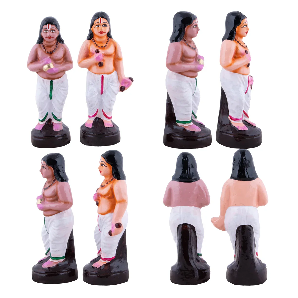 Vitthal Pandurangan Bhajan Clay Golu Bommai Set - 9.5 x 3.5 Inches | Giri Golu Doll/ Navaratri Golu Bomma/Gombe - Image 3