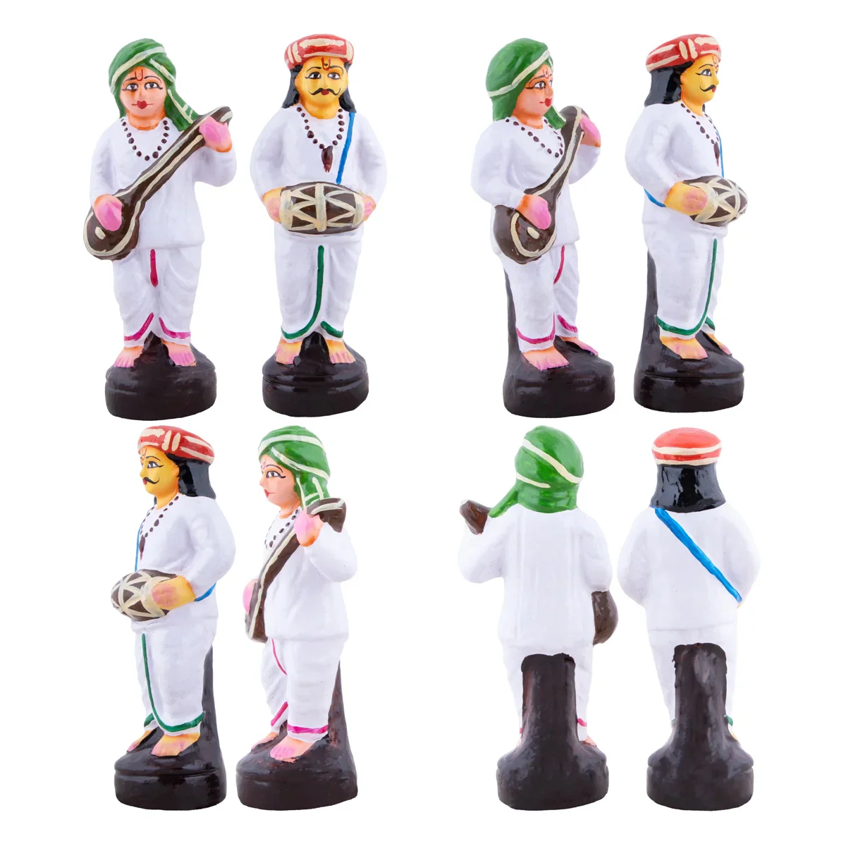Vitthal Pandurangan Bhajan Clay Golu Bommai Set - 9.5 x 3.5 Inches | Giri Golu Doll/ Navaratri Golu Bomma/Gombe - Image 4