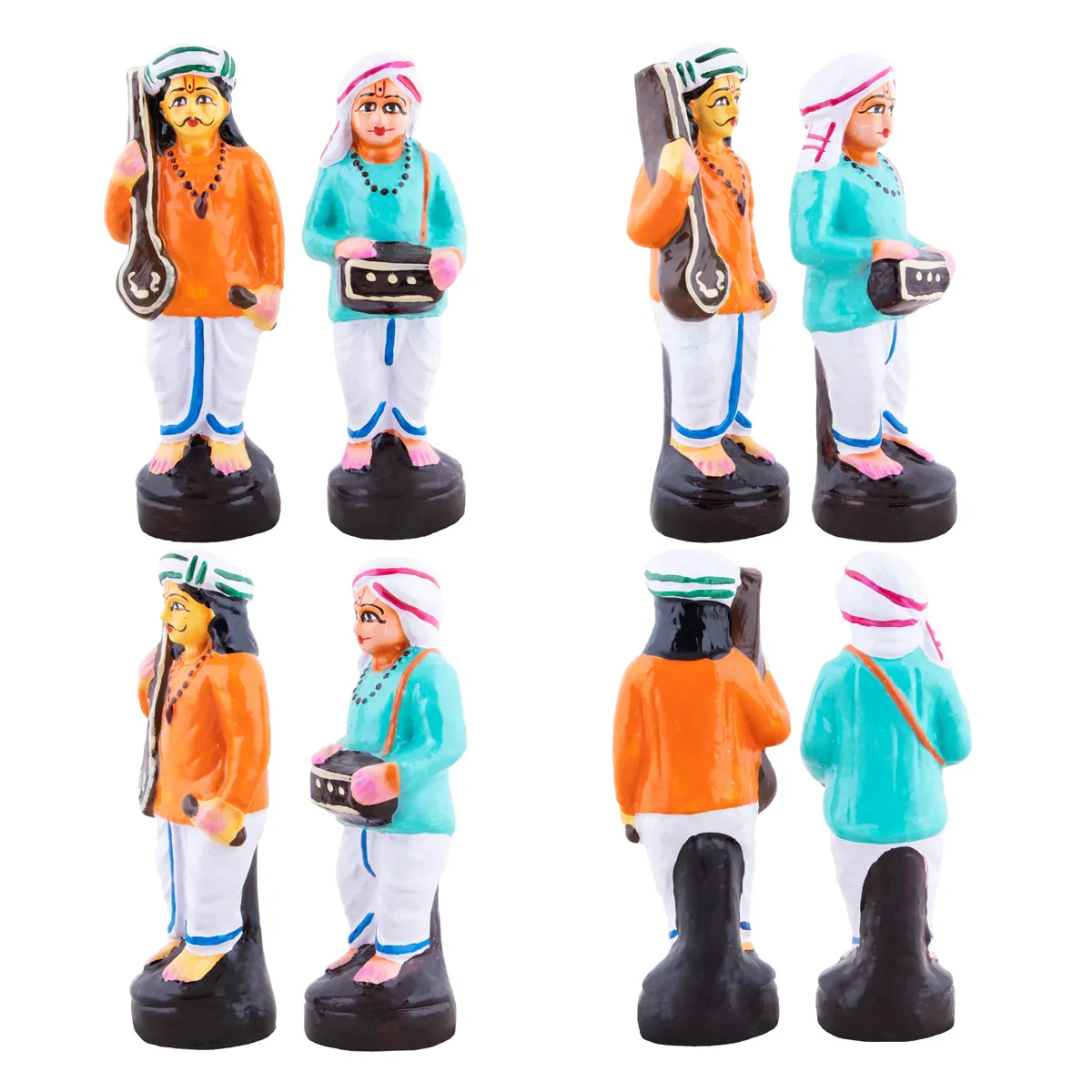 Vitthal Pandurangan Bhajan Clay Golu Bommai Set - 9.5 x 3.5 Inches | Giri Golu Doll/ Navaratri Golu Bomma/Gombe - Image 5