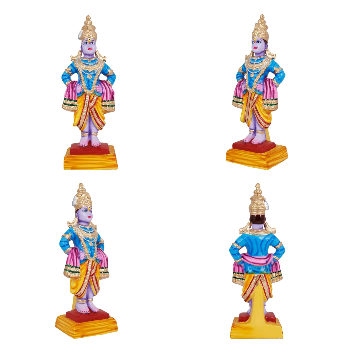Vitthal Rukmini Murti Paper Mache Golu Bommai Pair- 14 X 5 Inches | Giri Golu Doll/Navaratri Gombe/Navratri Décor - Image 3